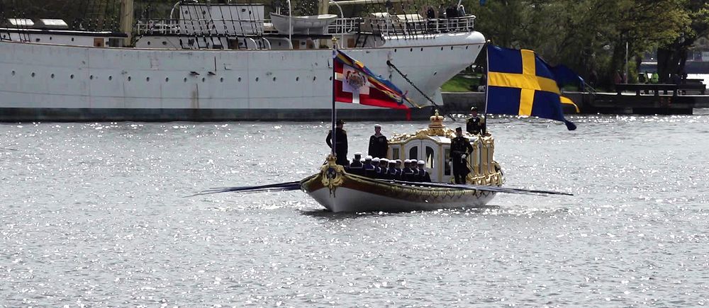 Kungaslupen HM Vasaorden anländer med danska kungaparet som är på statsbesök i Stockholm