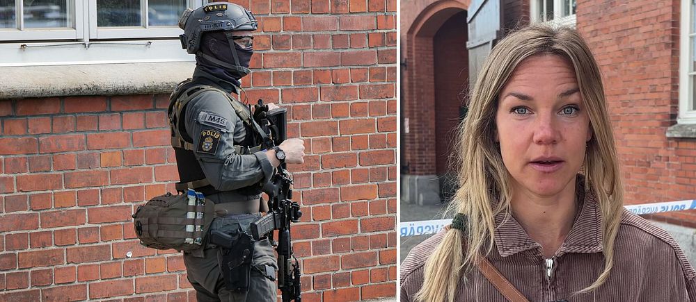 Polis vid Ystadsgymnasium, Natalie Medic till höger i bild