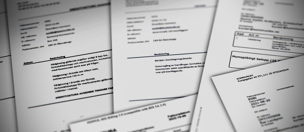 Fakturor från företaget Kommunlex