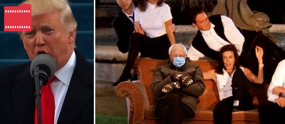 Donald Trump, Bernie Sanders i en meme från TV-serien Vänner