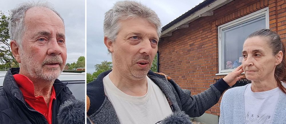 Tredelad bild. Till vänster: man utomhus. I mitten: man intervjuas. Till höger: två personer samtalar.