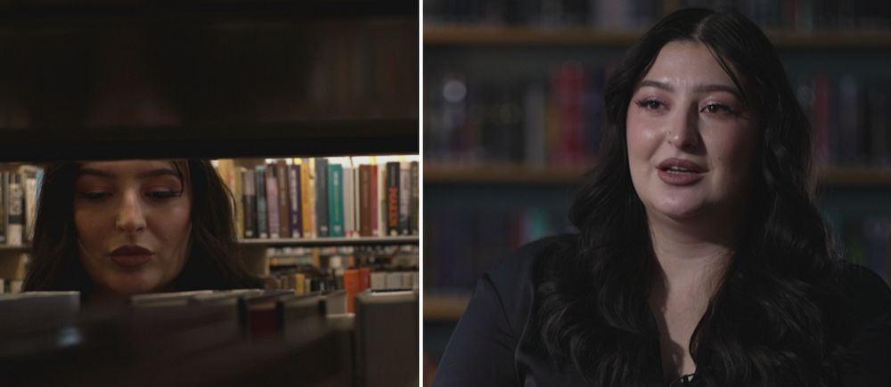 Bibliotekarie med böcker