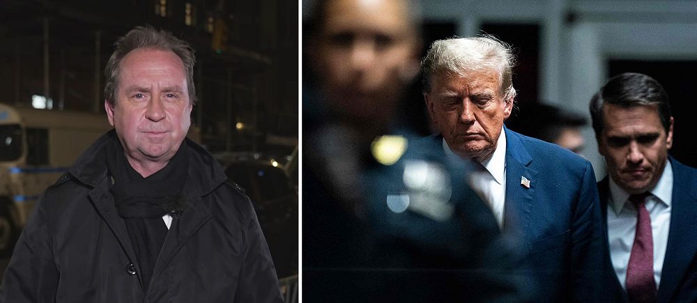 Två bilder. Stefan Åsberg och Donald Trump.