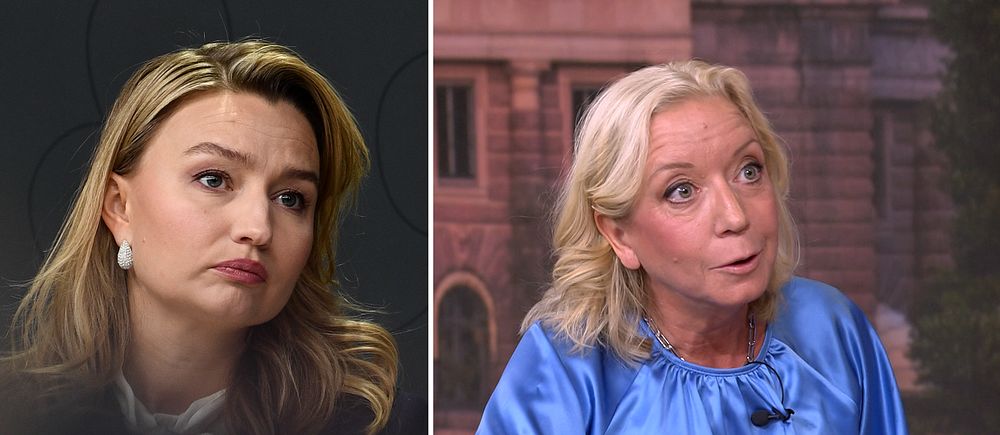 Vänster: Ebba Busch (KD). Höger: Elisabeth Marmorstein,inrikespolitisk kommentator