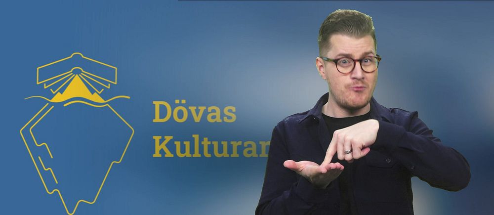 Programledare Magnus berättar om Dövas kulturarvscentrum.