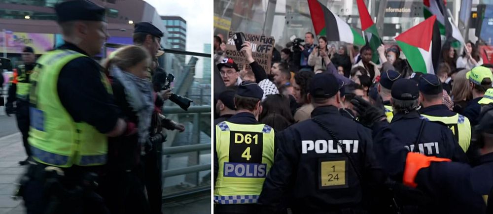 Greta Thunberg och demonstranter