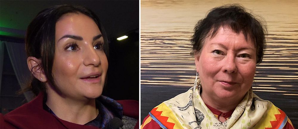 Same- och kulturminsiter Parisa Liljestrand och teaterchefen Åsa Simma.