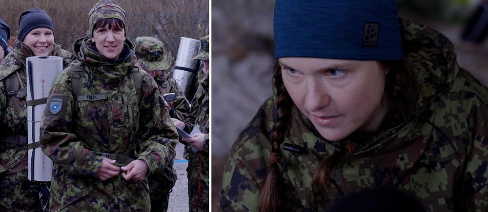 Kvinnor i militärklädsel.