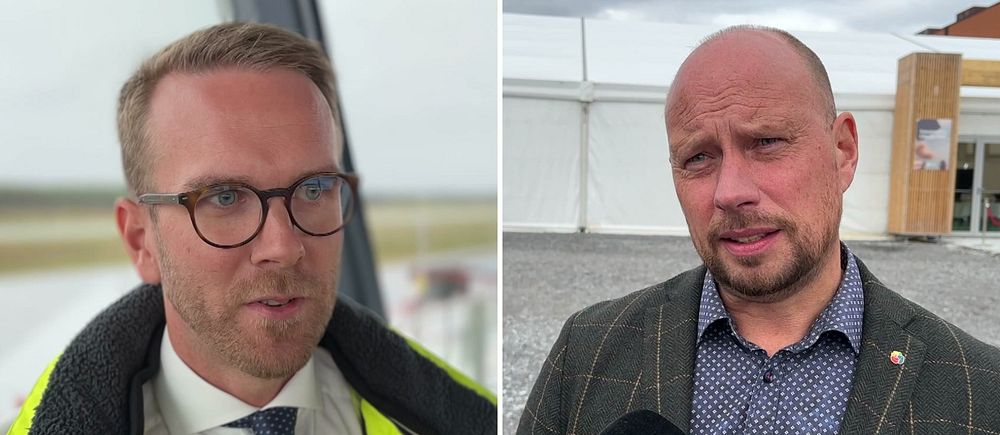 Infrastruktur- och bostadsminister Andreas Carlson besökte Skellefteå flygplats för att presentera delar av regeringens budget.