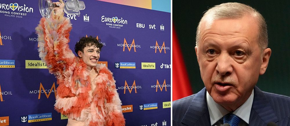 Turkiets president Recep Tayyip Erdogan anser att Eurovision uppmuntrar icke-binära artister som schweiziska Nemo.