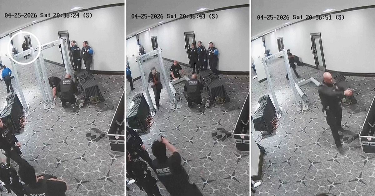H&auml;r rusar Cole Tomas Allen bev&auml;pnad genom s&auml;kerhetskontrollen