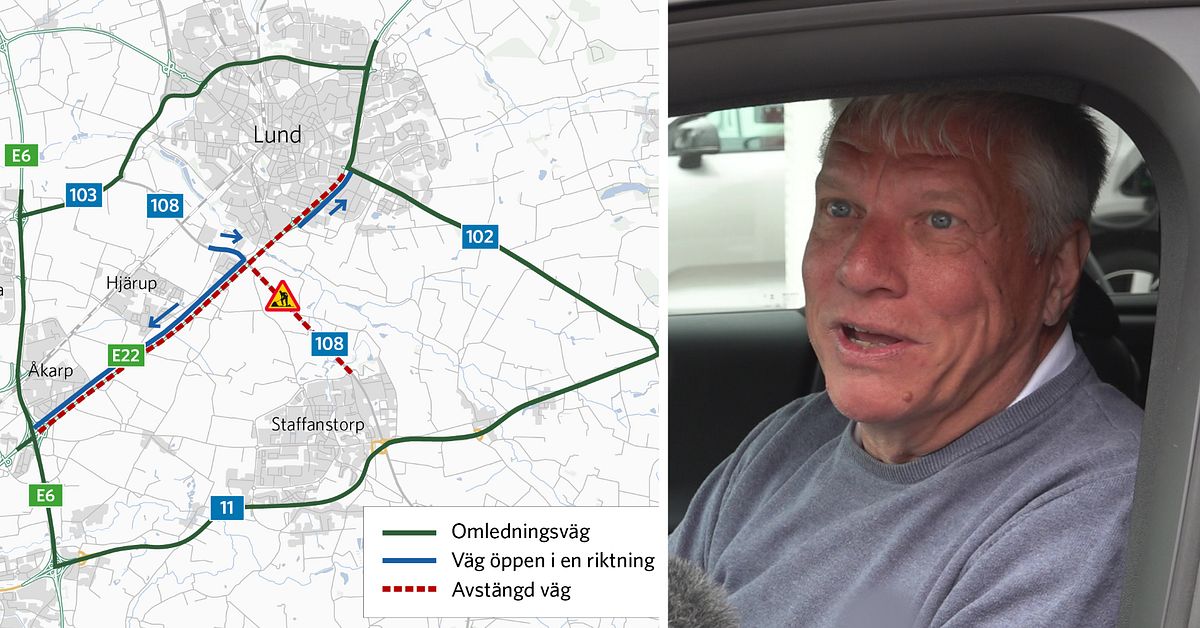 Både E22 och väg 108 stängs – risk för dubbelt trafikstrul i Skåne i helgen