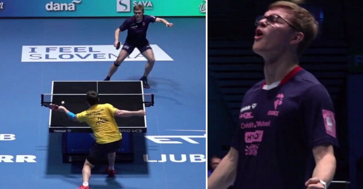 Kristian Karlsson Reacts After Table Tennis Defeat to Alexis Lebrun at European Championships