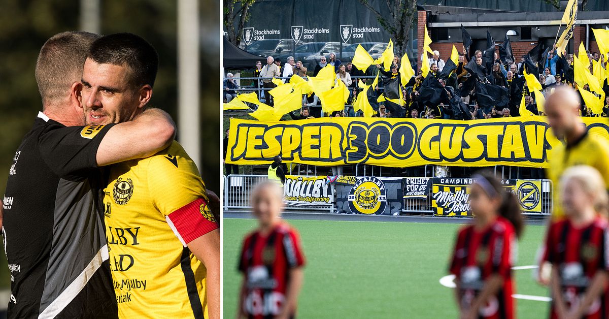 Mjällbys kapten Jesper Gustavsson hyllades stort i 300:e matchen: ”Wow!”