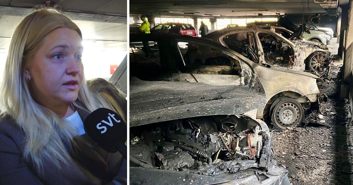 Malins bil fastnade i garagebranden: ”Står nog utomhus nästa gång”