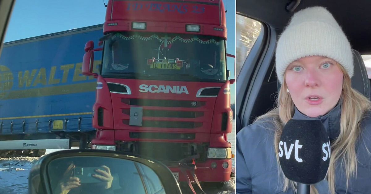 ”Oj! Shit” – se SVT:s färd på väg 110 dagen efter snösstormsnatten