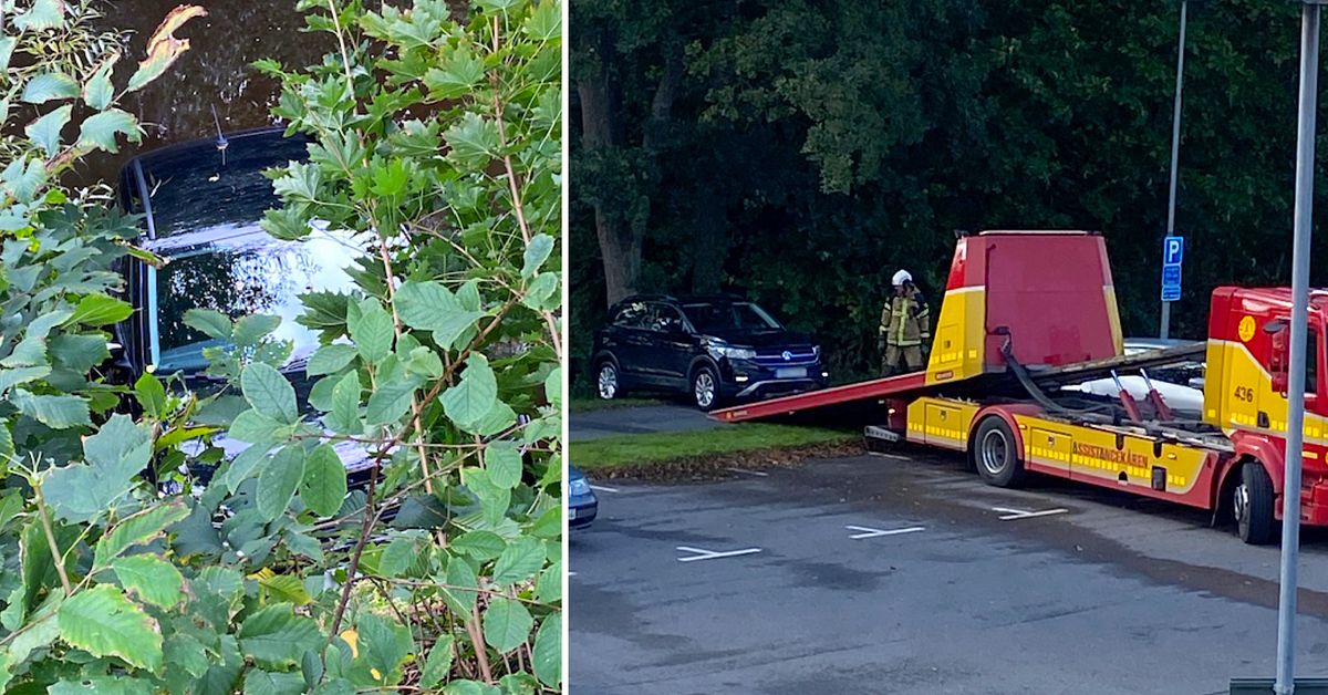 Bil rullade ner i Lagan i V&auml;rnamo