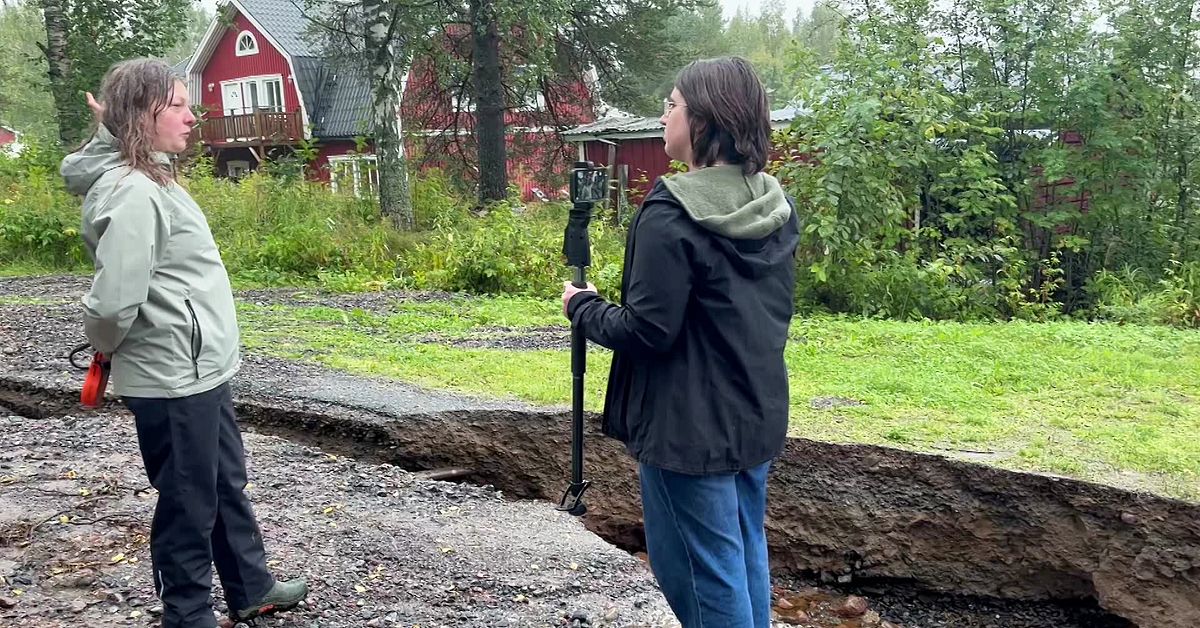 Jennys v&auml;g i Alvik &auml;r bortspolad &ndash; regnet forts&auml;tter &ouml;sa ner