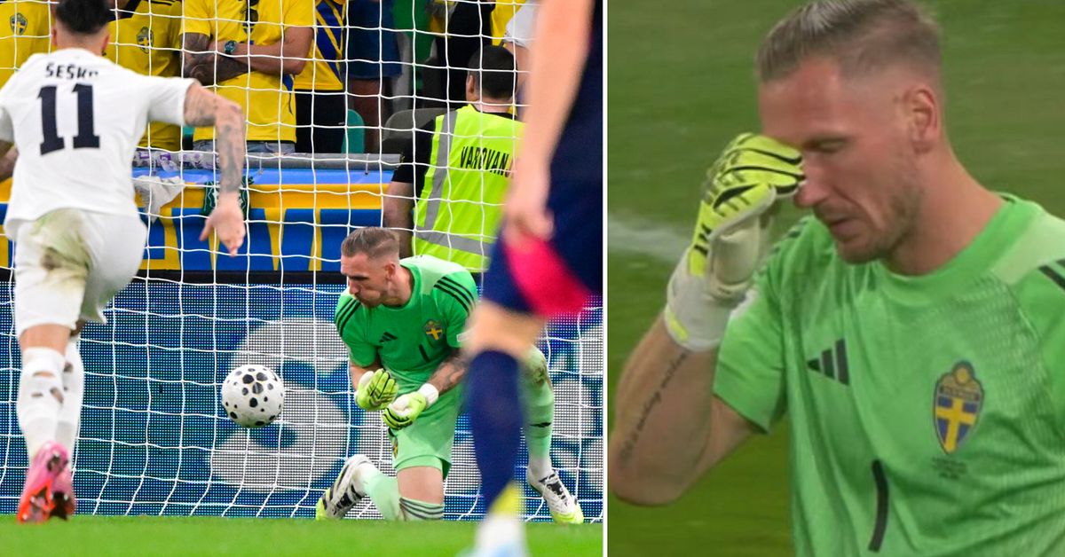 Här står Robin Olsen för jättetavla – gav Slovenien kvitteringen