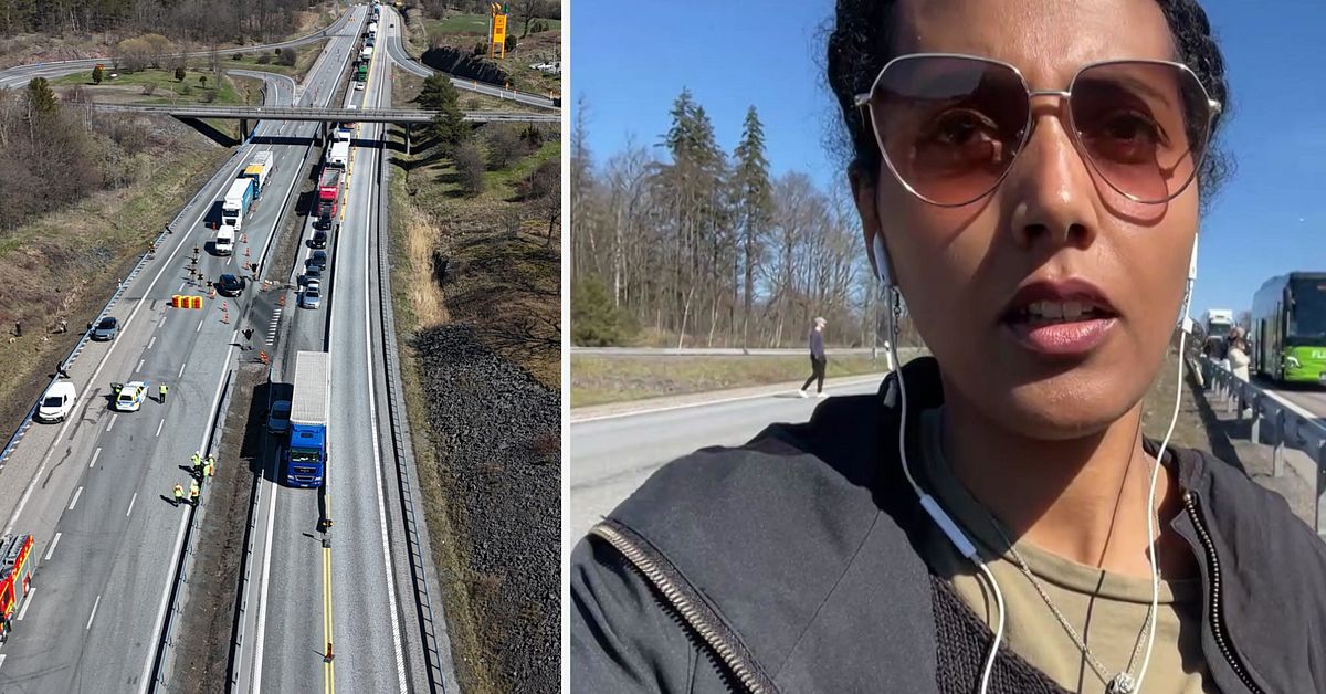 Olycka orsakade totalstopp p&aring; E4 mellan Gr&auml;nna och J&ouml;nk&ouml;ping