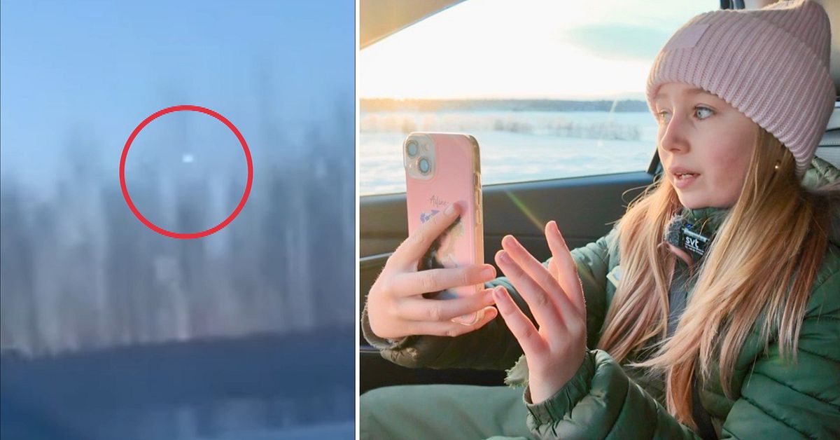 Ailine, 11, filmade meteor &ouml;ver Skellefte&aring;