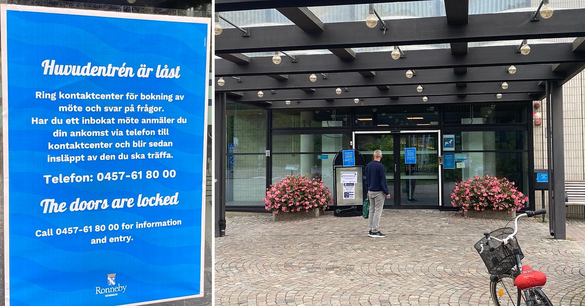 Ronneby l&aring;ser stadshusets huvudentr&eacute;: &rdquo;Fick signal om hotfull incident&rdquo;