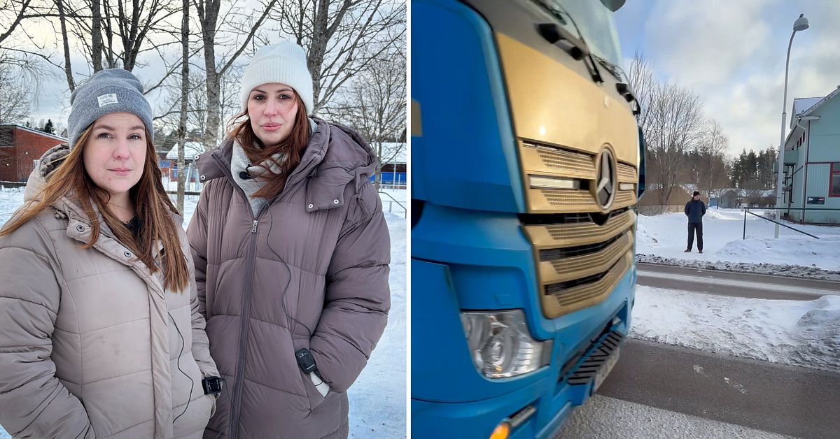 Marie och Ann oroas &ouml;ver trafiksituationen i Horndal