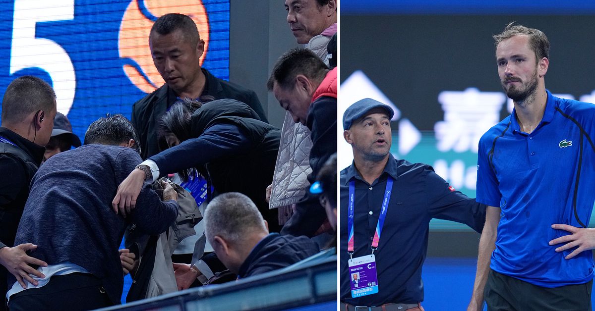 Daniil Medvedev tr&auml;ffade &aring;sk&aring;dare i ansiktet &ndash; diskas