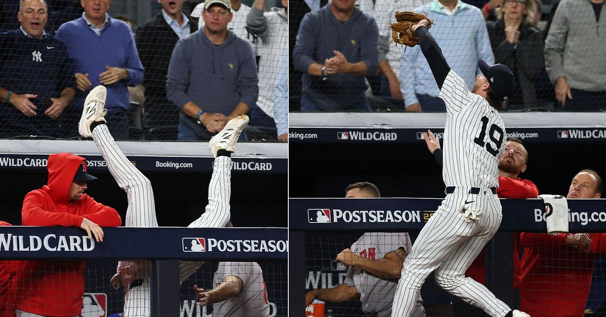 Baseboll: Här fångar New York Yankees Ryan McMahon bollen på ett ...
