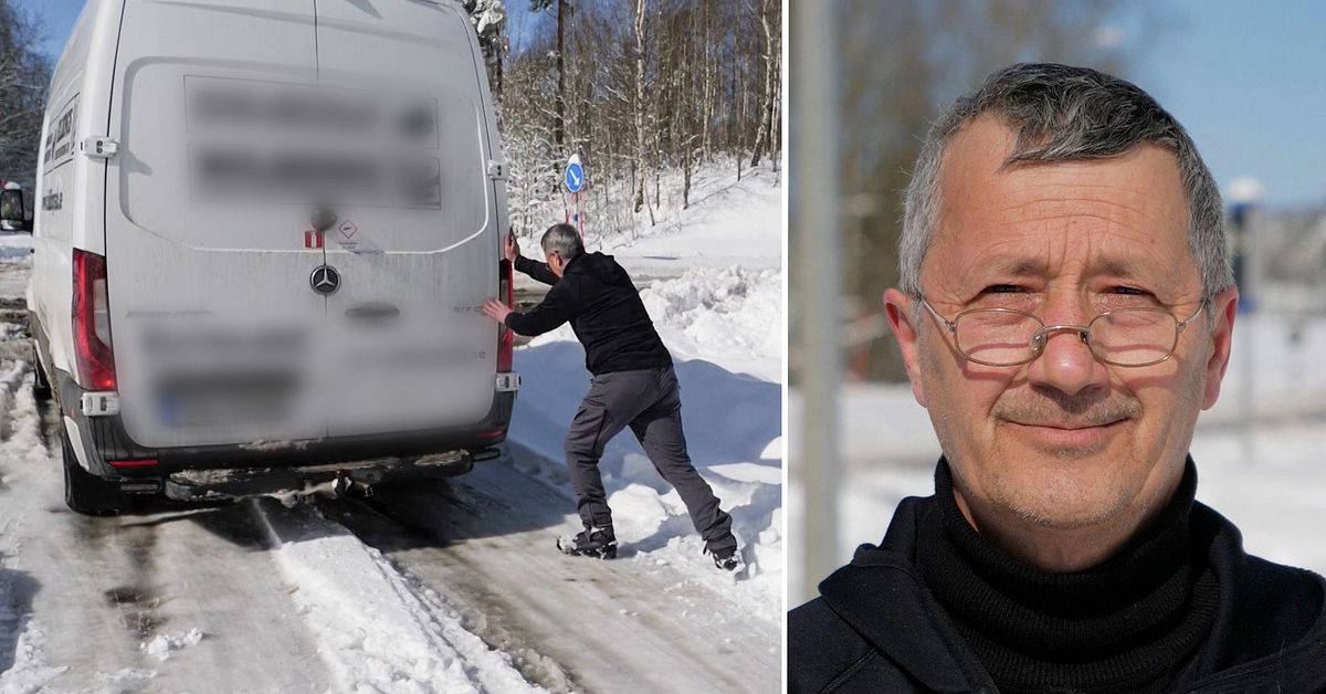 Här hjälper Goran strandade bilister på riksväg 26 – och bjuder på kaffe