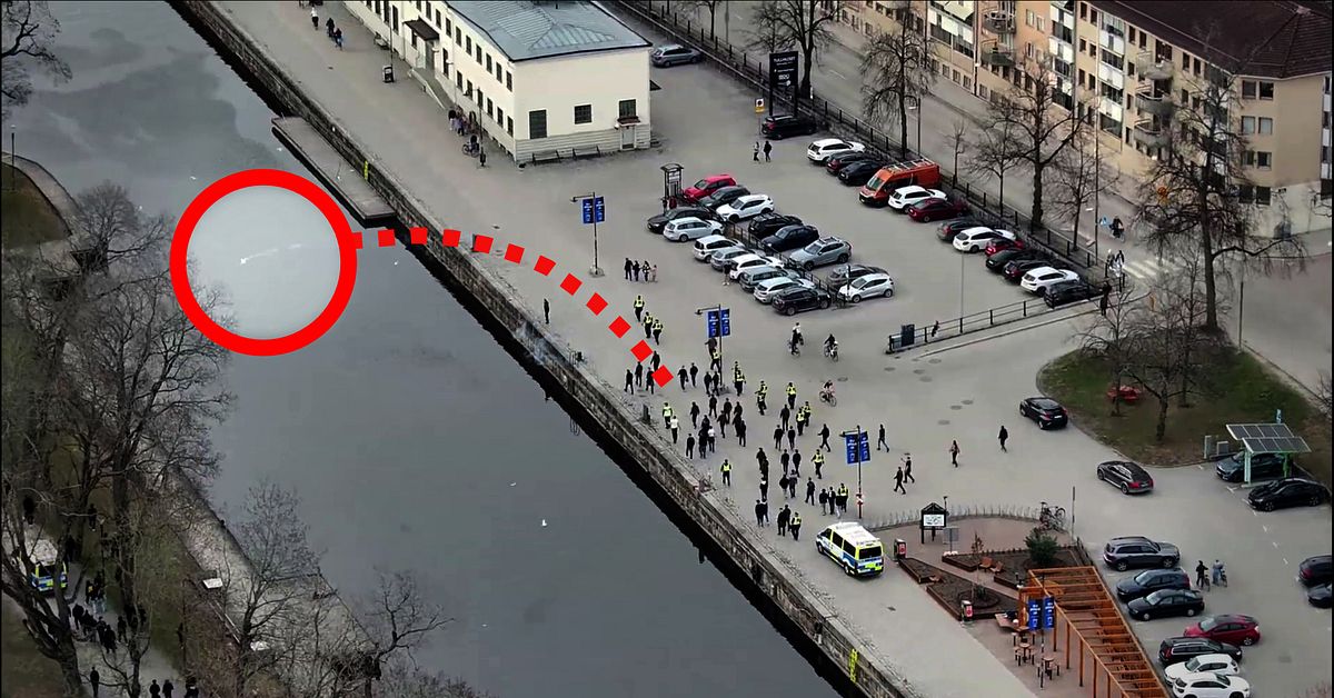 H&auml;r kastar supportrarna bengaler &ouml;ver Fyris&aring;n &ndash; en d&ouml;ms