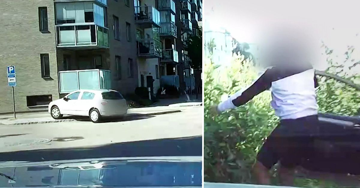 Här försöker mannen fly från polisen – se biljakten genom bostadsområdet i Västerås