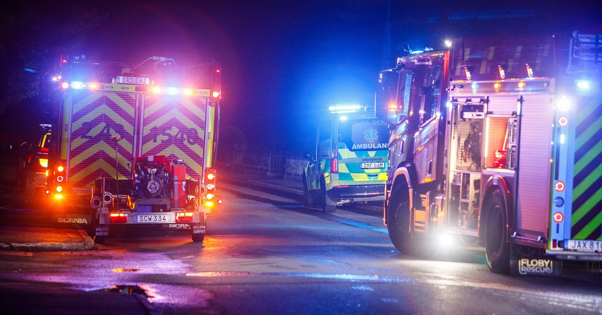 Brand i flerfamiljshus i Taberg  – en person till sjukhus