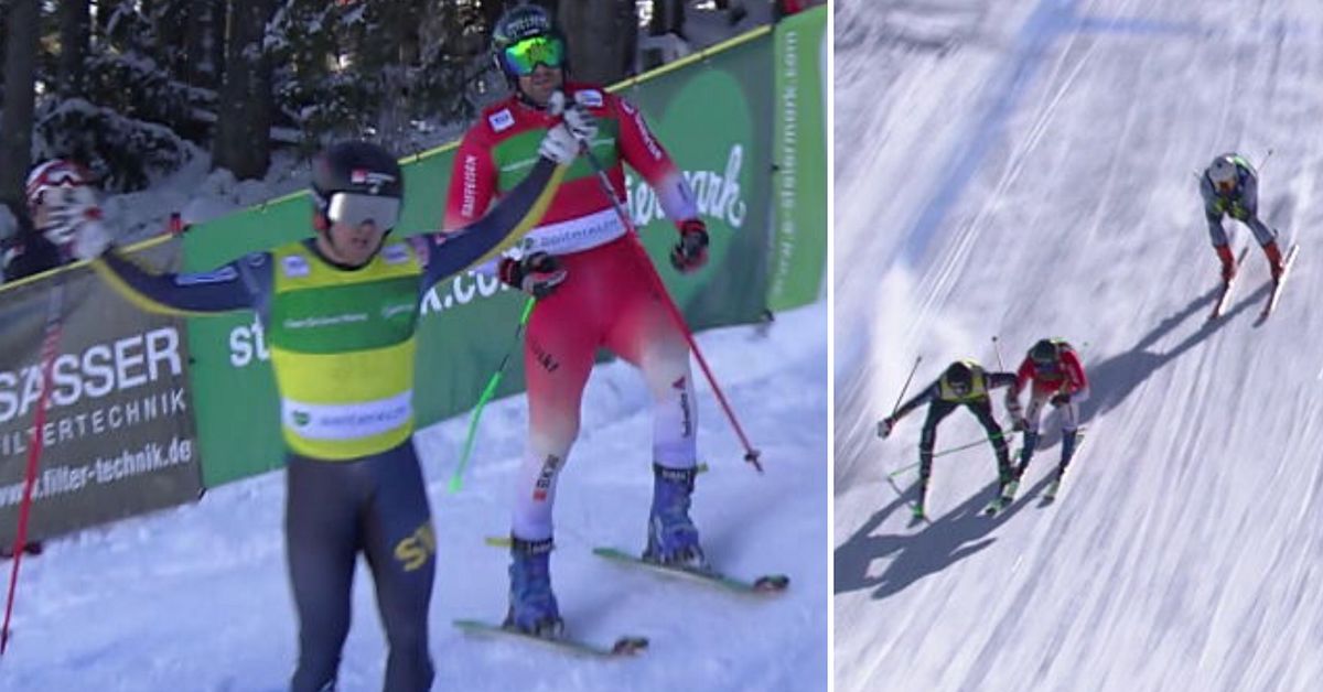 Skicross Erik Mobärg utslagen direkt efter stav mellan benen SVT Sport
