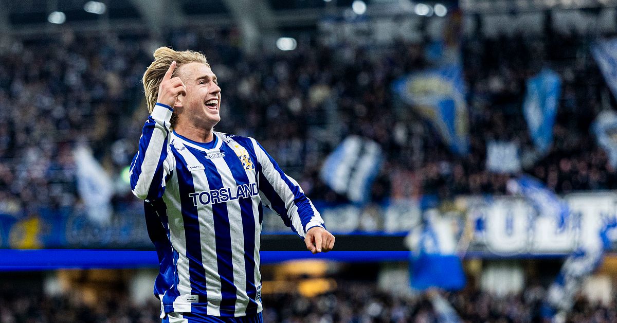 Noah Tolf jublar efter målet som gav tre blåvita poäng