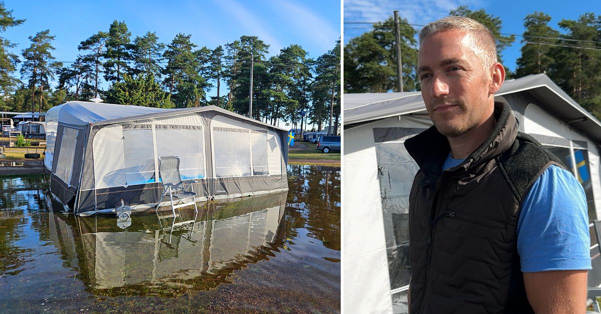 Havet steg p&aring; campingen i Kalmar &ndash; rann in i Kristofers f&ouml;rt&auml;lt