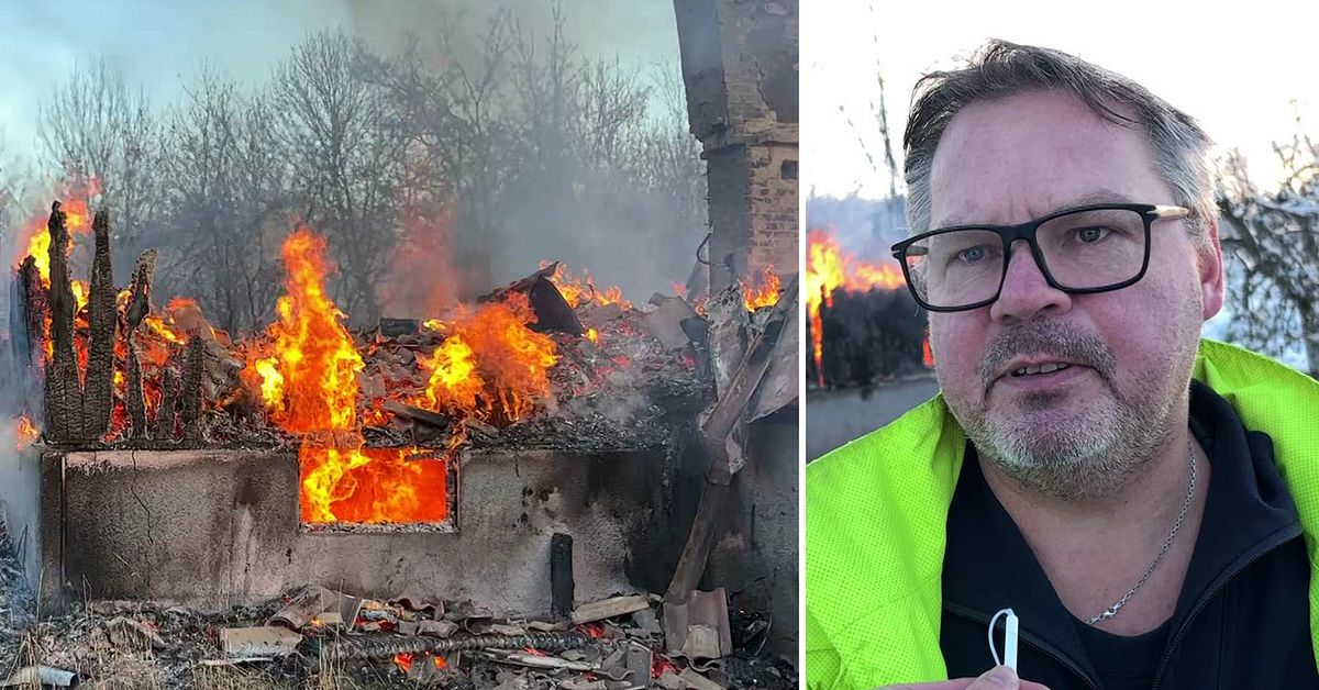 Kraftig brand i villa utanför Karlskrona: ”Gick inte att rädda”