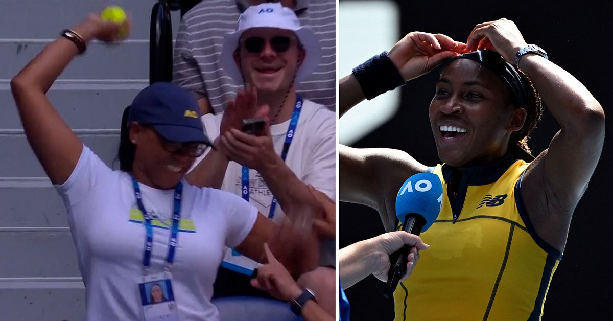 Tennis: Här fångar Coco Gauffs mamma bollen i dotterns kvartsfinal ...