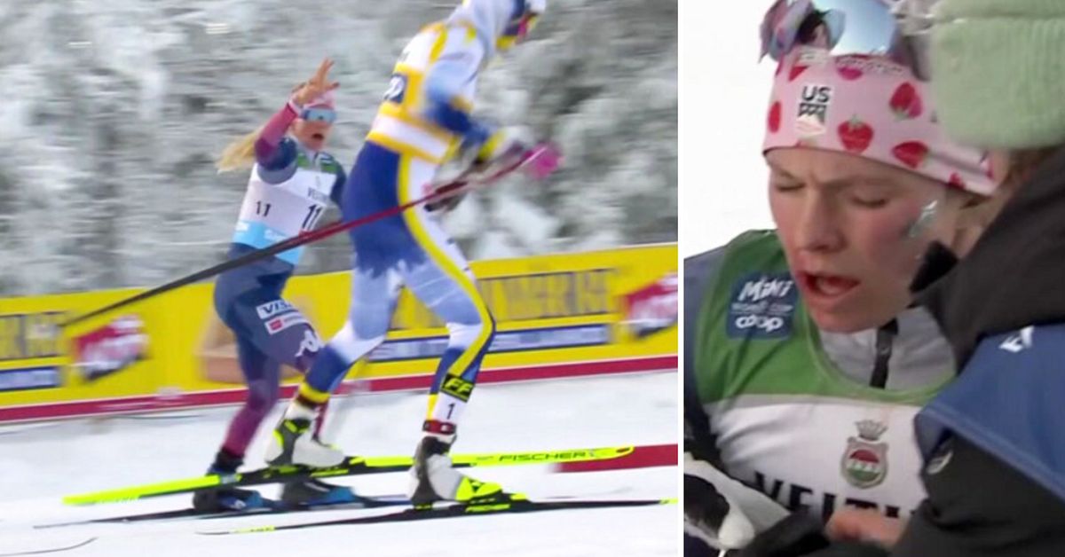 Vintersport: Jessie Diggins blodig – fick stav i ansiktet – Vinterstudion 2023/2024 – säsongens tävlingar och  senaste nytt | SVT Sport