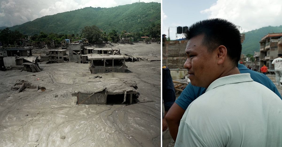 Byn i Nepal sveptes bort av flodv&aring;gen: &rdquo;T&auml;ckt av lera&rdquo;