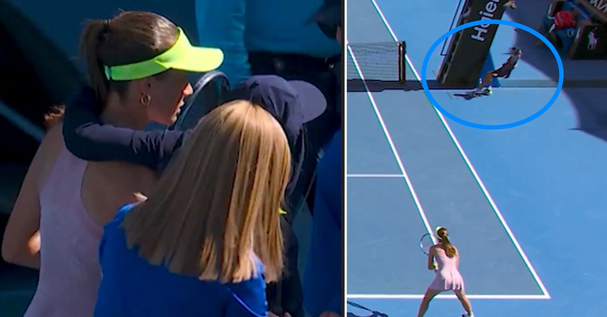 Ot&auml;cka bilder n&auml;r bollflicka svimmade under Australian Open