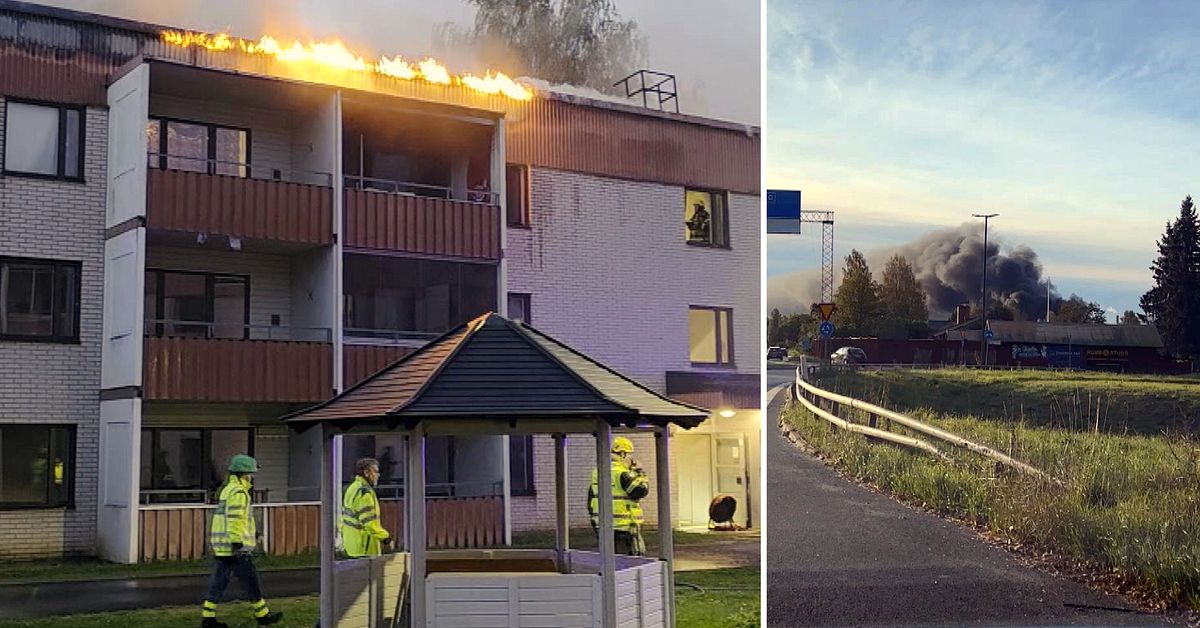 Brand i lägenhetshus i Borlänge – VMA utfärdat