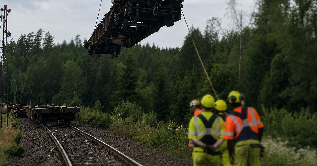 Alla vagnar b&auml;rgade efter t&aring;gursp&aring;rningen i Bolllebygd