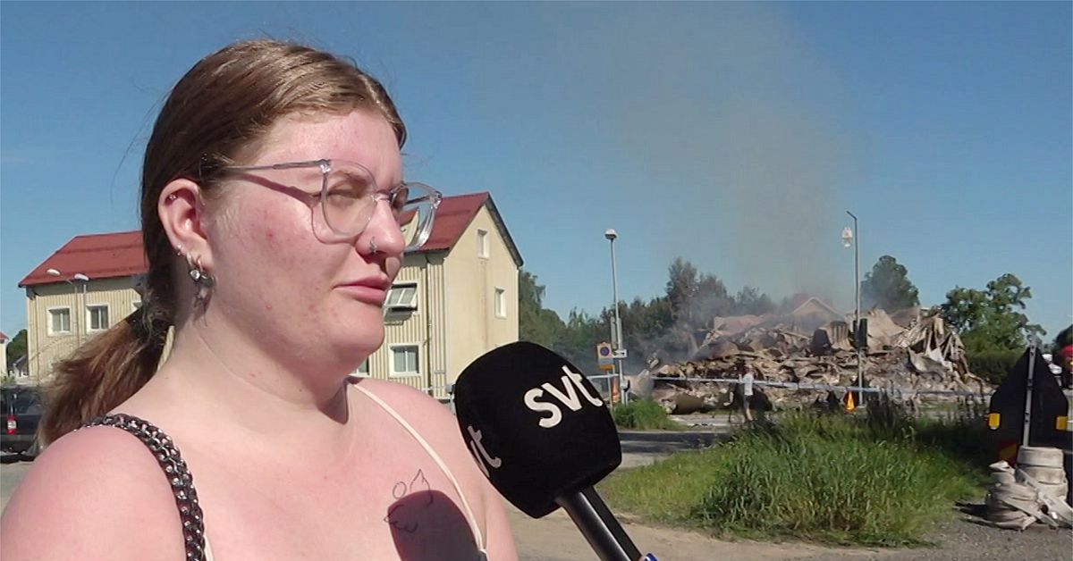 Linn, 21, slog larm om branden i flerfamiljshuset i Boden