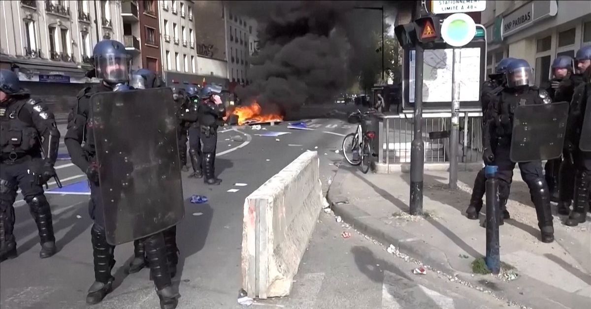 &Ouml;ver 5&nbsp;000 gripna efter studentprotester i Frankrike