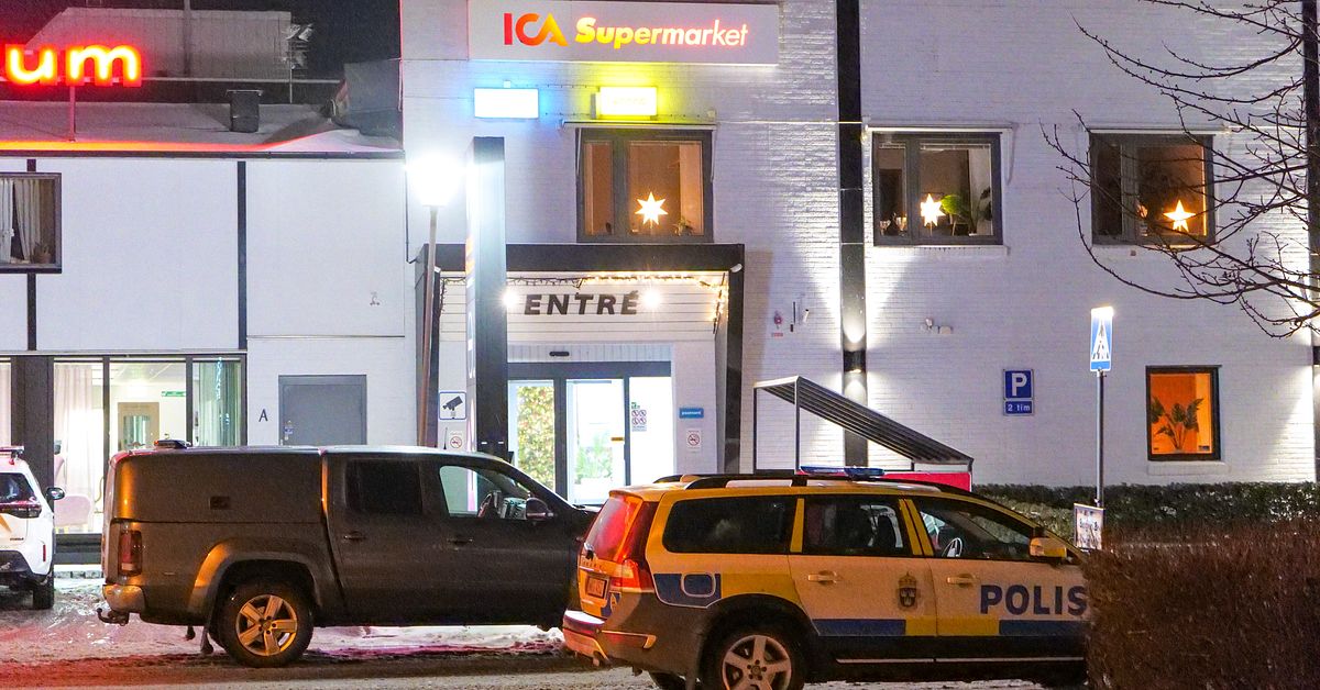 R&aring;n p&aring; Ica Supermarket i L&ouml;ddek&ouml;pinge &ndash; polis jagar  tv&aring; yngre m&auml;n