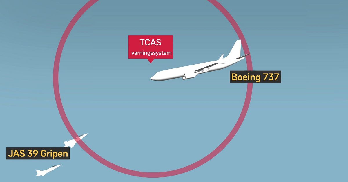 Gripenplan och passagerarflyg riskerade kollision vid inflygning till Skavsta