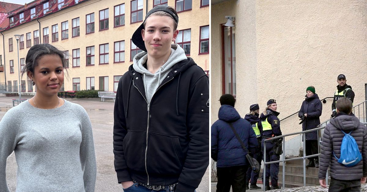 Efter hot om skolskjutning i Visby: Skolan &ouml;ppen med v&auml;ktare och polis p&aring; plats