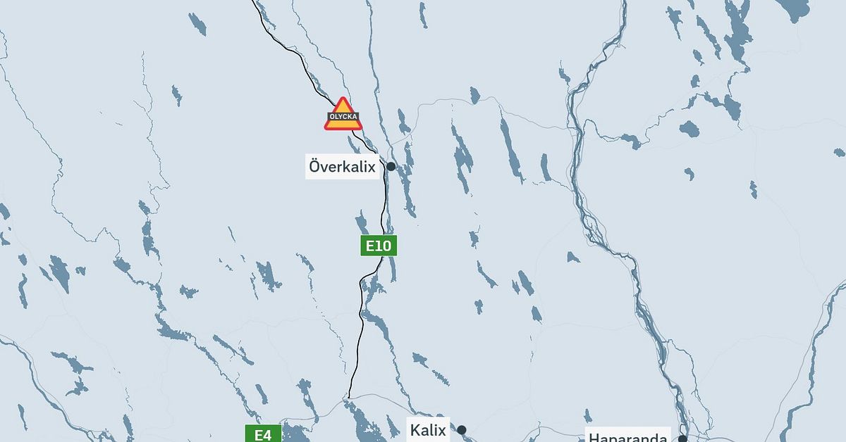 Lastbil och tankbil i kollision på E10 – vägen helt blockerad