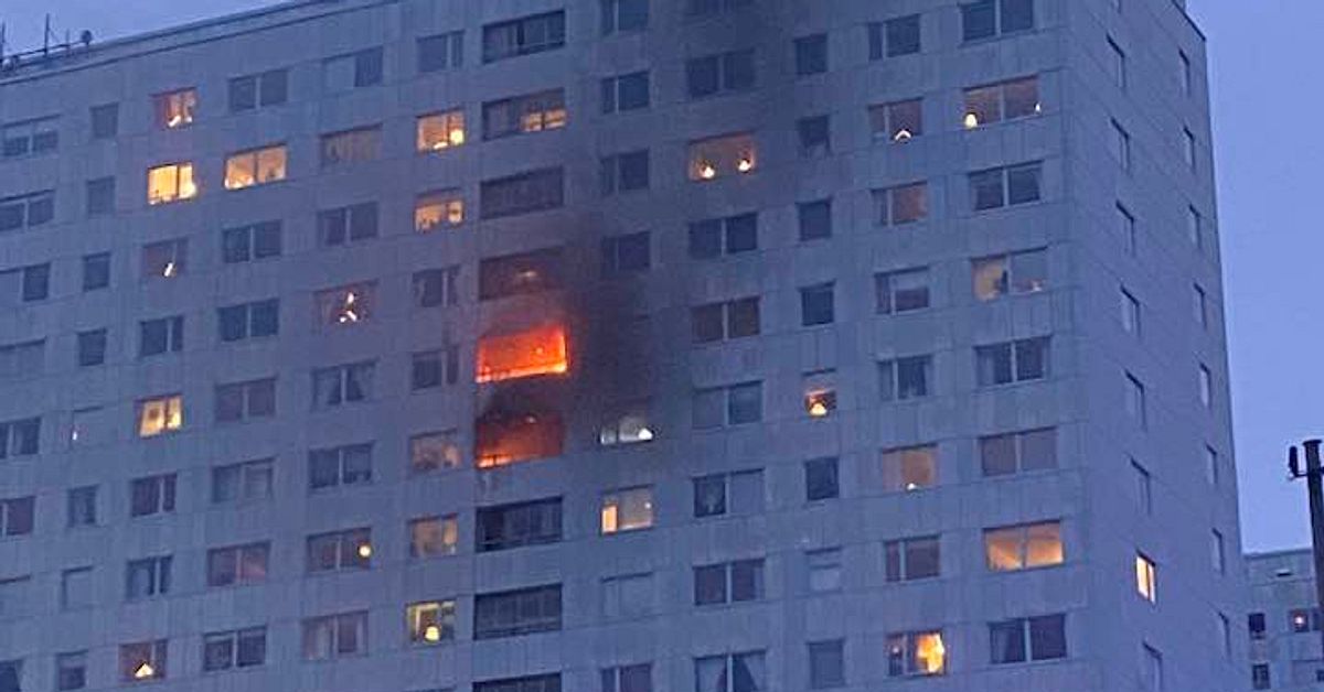 H&ouml;ghusbrand i Solna sl&auml;ckt